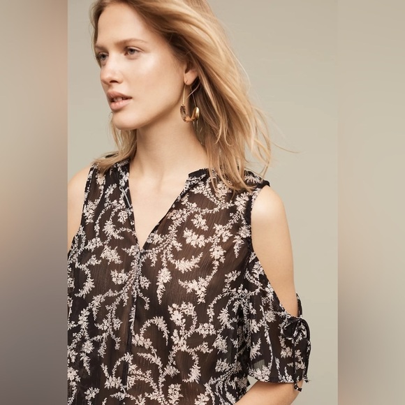 Anthropologie Maeve Tressa Open-Shoulder Top Size Small - Picture 2 of 12